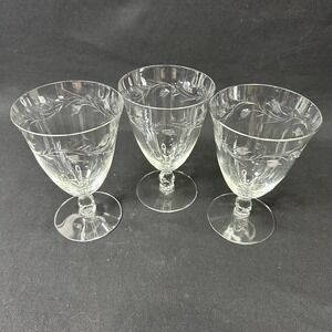 Cambridge 'Lynbrook' Iced Tea Goblet, Etched‎ Crystal, Vintage 1950s, Set Of 3